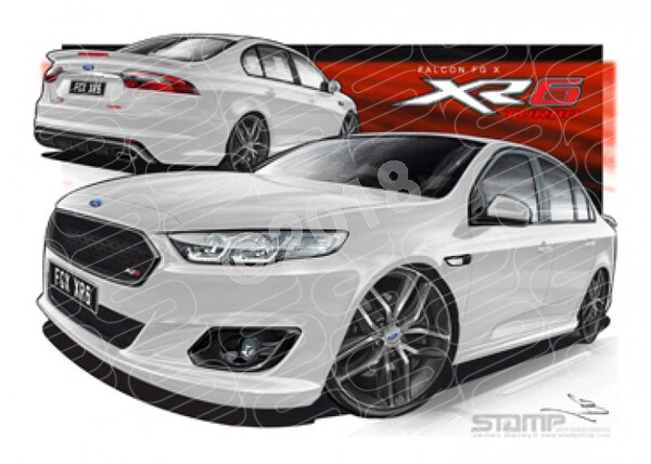 XR6 FG X XR6 XR6 TURBO WINTER WHITE A2 FRAMED PRINT (FT360)