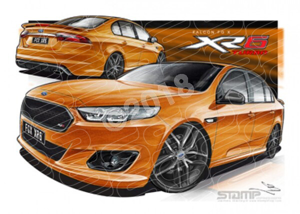 XR6 FG X XR6 XR6 TURBO VICTORY GOLD A2 FRAMED PRINT (FT363)