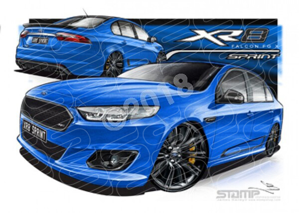 XR8  FG X XR8 SPRINT FG XR8 SPRINT FALCON SEDAN KINETIC A2 FRAMED PRINT (FT391)