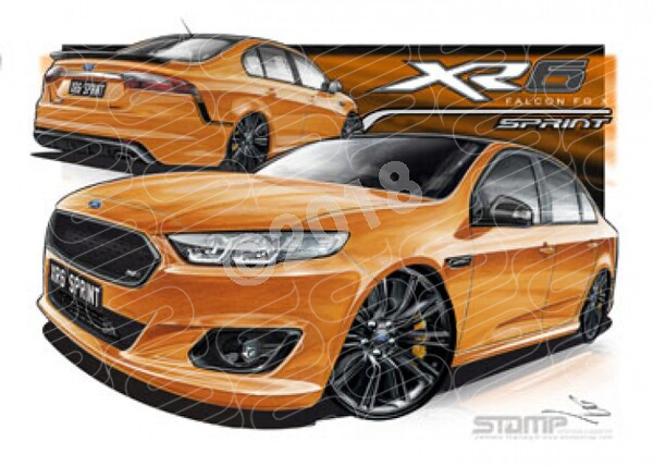 XR6 FG X XR6 SPRINT FG X XR6 SPRINT VICTORY GOLD A2 FRAMED PRINT (FT420)