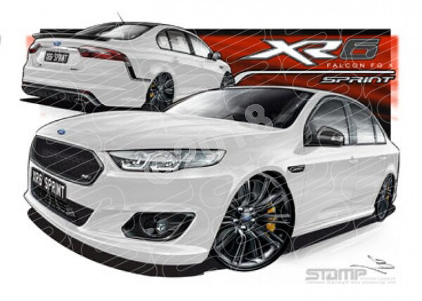XR6 FG X XR6 SPRINT FG X XR6 SPRINT WINTER WHITE A2 FRAMED PRINT (FT421)