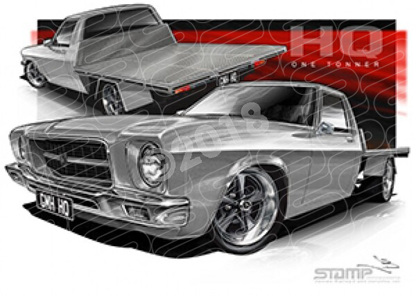 Holden HQ One Tonner SILVER A2 FRAMED PRINT (HC959)