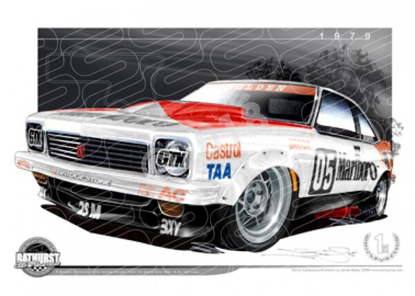 Bathurst Legends 1979 HOLDEN LX TORANA A9X SS PETER BROCK A2 FRAMED PRINT (B017)