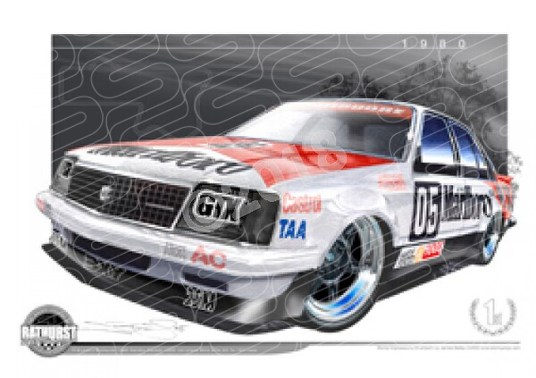 BATHURST 1980 HOLDEN VC COMMODORE HDT PETER BROCK A2 FRAMED PRINT (B018)