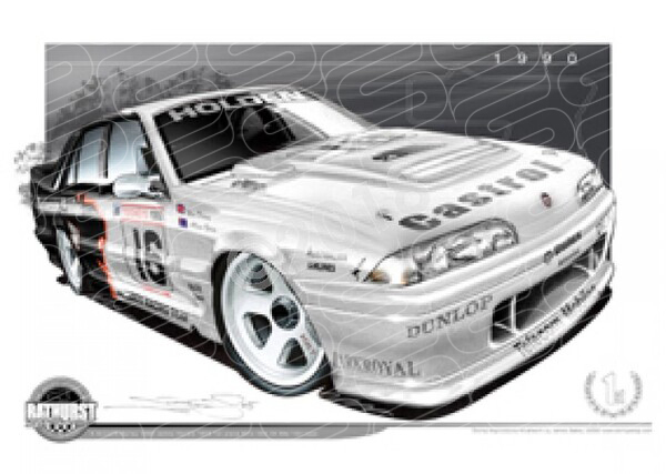 Bathurst Legends 1990 HOLDEN VL COMMODORE SS GROUPE A SV WIN PERCY / ALLAN G A2 FRAMED PRINT (B028)