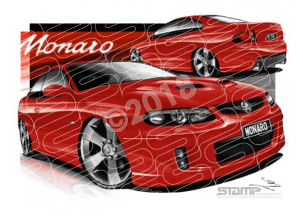 Monaro V2 MONARO VZ RED HOT A2 FRAMED PRINT (HC87)