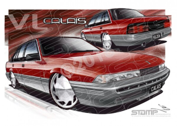 Commodore VL VL CALAIS OPEL FIRE RED A2 FRAMED PRINT (HC128)