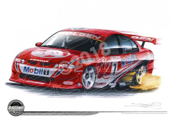 Racing Legends 2000 CRAIG LOWNDES HRT VT COMMODORE A2 FRAMED PRINT (RL07)