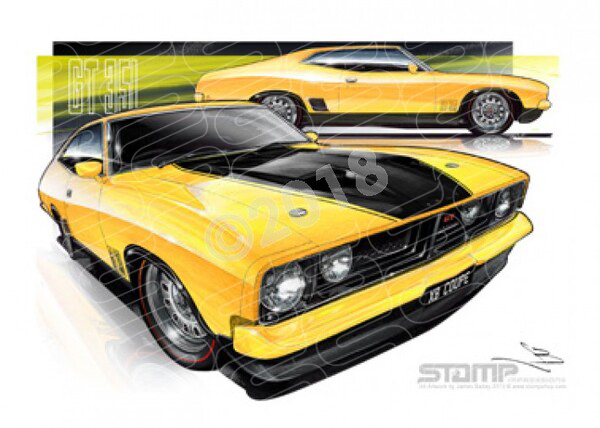 Coupe XB XB GT COUPE YELLOW BLAZE A2 FRAMED PRINT (FT102)