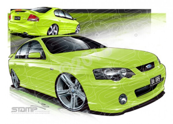 FORD BA XR6 TURBO TOXIC A2 FRAMED PRINT (FT154)