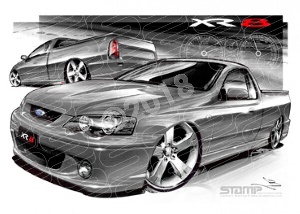 Ute BA XR8 UTE BA XR8 FALCON UTE MECURY A2 FRAMED PRINT (FT145)