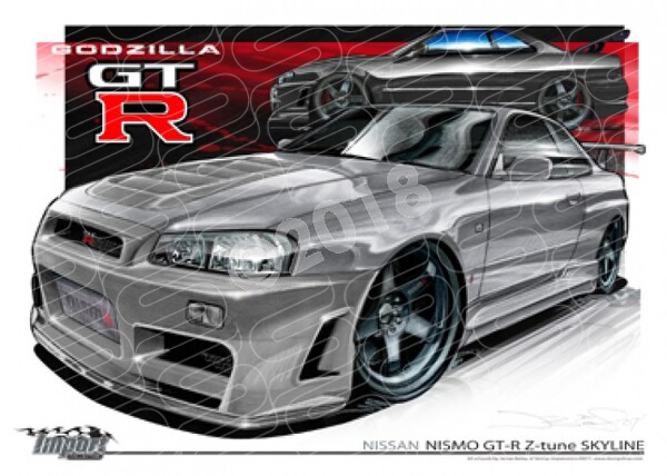 Imports Nissan SKYLINE R34 NISMO GTR Z TUNE A2 FRAMED PRINT (S016)