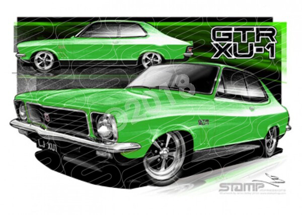 HOLDEN TORANA LJ XU1 JAMAICA LIME A2 FRAMED PRINT (HC49B)