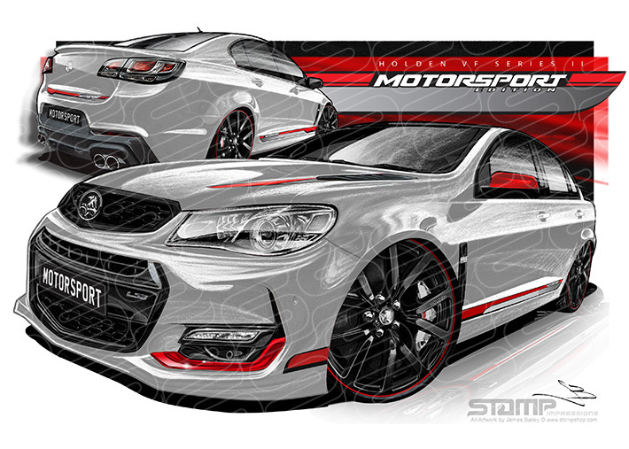 HOLDEN COMMODORE VF II MOTORSPORT EDITION NITRATE SILVER A1 STRETCHED CANVAS