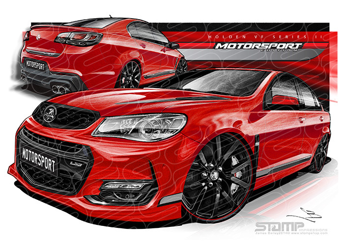 HOLDEN COMMODORE VF II MOTORSPORT EDITION RED HOT A1 STRETCHED CANVAS