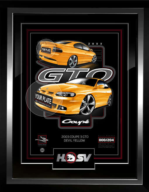 HSV V2 SERIES 3 GTO COUPE [DEVIL YELLOW] OFFICIAL CAR ART