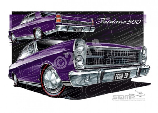 FAIRLANE 500 1971 ZD FORD 500 FAIRLANE WILD VIOLET A1 STRETCHED CANVAS (FT201E)
