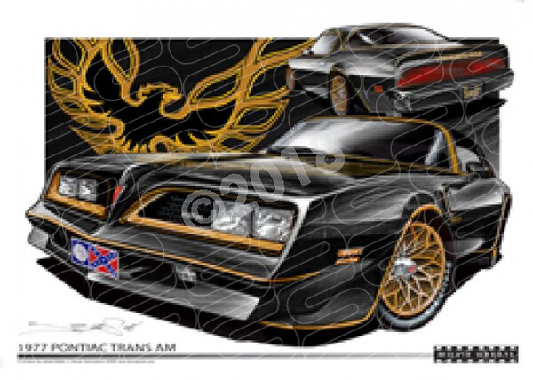 1977 SMOKEY AND THE BANDIT PONTIAC TRANS AM A1 STRETCHED CANVAS (M016)