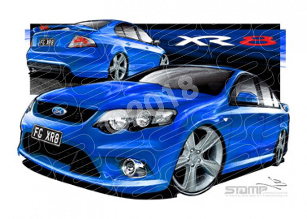 XR8 FG XR8 FG XR8 FALCON SEDAN BLUE A1 STRETCHED CANVAS (FT187)