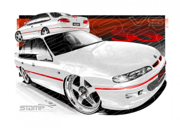 HOLDEN VS SS COMMODORE WHITE A1 STRETCHED CANVAS (HC196)