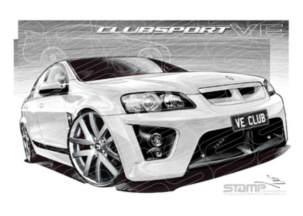 HSV VE CLUBSPORT HERON WHITE A1 STRETCHED CANVAS (V130A)