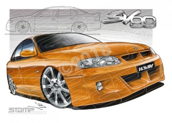 HSV Limited edition cars 1999 VT SV 99 HACKETT GOLD A1 STRETCHED CANVAS (V038)