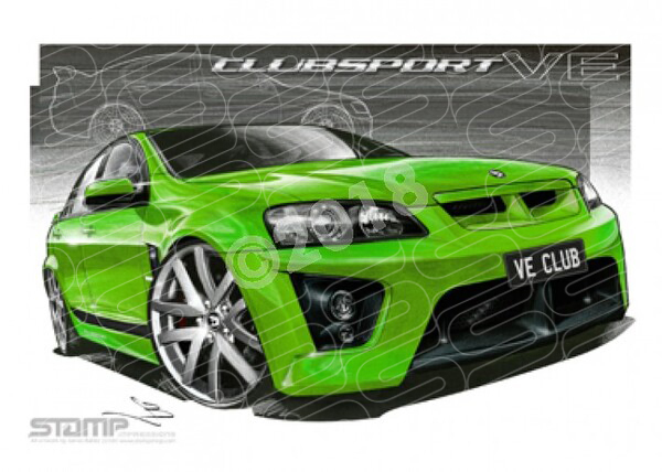 HSV VE CLUBSPORT ATOMIC GREEN A1 STRETCHED CANVAS (V130B)