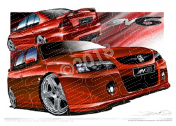 Commodore VZ VZ SV6 RED HOT A1 STRETCHED CANVAS (HC263)