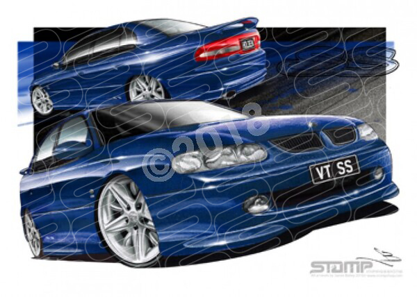 HOLDEN VT SS COMMODORE DELTA BLUE A1 STRETCHED CANVAS (HC09G)