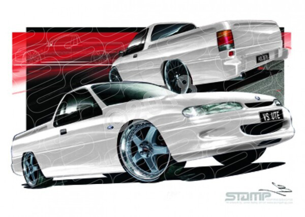 HOLDEN VS SS UTE WHITE A1 STRETCHED CANVAS (HC11A)