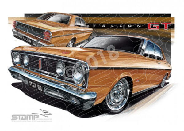 FORD XT GT FALCON GOLD A1 STRETCHED CANVAS (FT067A)