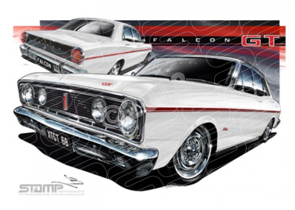 FORD XT GT FALCON POLAR WHITE A1 STRETCHED CANVAS (FT067B)