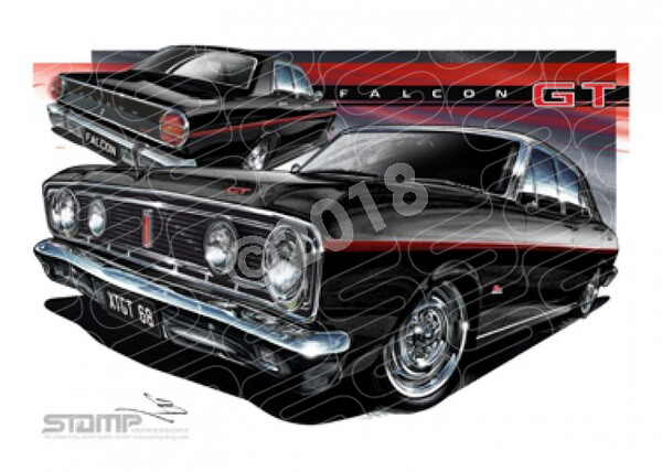 FORD XT GT FALCON JET BLACK A1 STRETCHED CANVAS (FT067F)