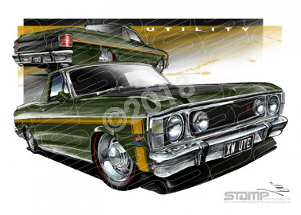 Ute XW UTE XW FALCON UTE FALCON REEF GREEN A1 STRETCHED CANVAS (FT082U)