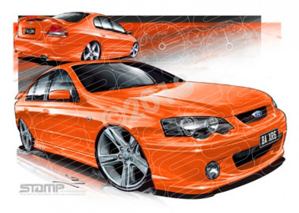 FORD BA XR6 BLOODORANGE A1 STRETCHED CANVAS (FT158CN)