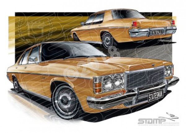 Statesman HX HX STATESMAN DEVILLE CONTESSA GOLD A1 STRETCHED CANVAS (HC270)