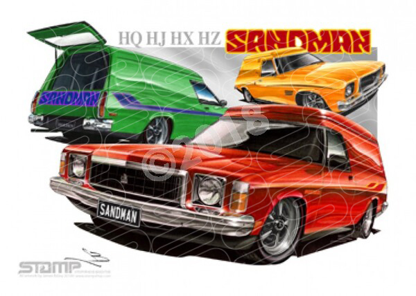 HOLDEN SANDMAN HQ PANEL VAN COMPILATION RED A1 STRETCHED CANVAS CAR WALL ART