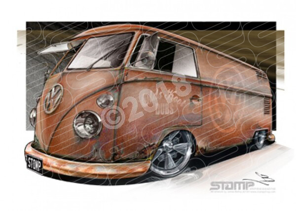Classic KOMBI OLDS KOOL BROWN A1 STRETCHED CANVAS (C021)