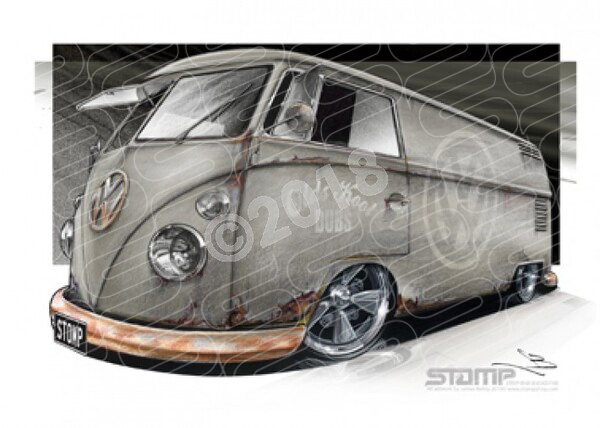 Classic KOMBI OLDS KOOL GREY A1 STRETCHED CANVAS (C023)