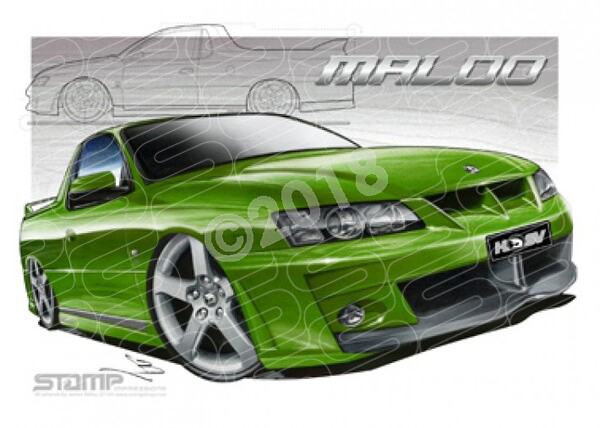 HSV VY MALOO UTE HOT HOUSE GREEN A1 STRETCHED CANVAS (V065)