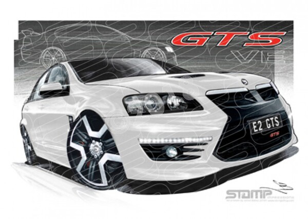 HSV VE II GTS HERON WHITE RED BADGE A1 STRETCHED CANVAS (V188)
