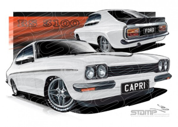 Compact FORD RS 3100 WHITE A1 STRETCHED CANVAS (FT205)