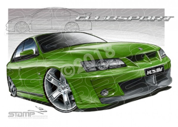 HSV VY CLUBSPORT HOTHOUSE GREEN A1 STRETCHED CANVAS (V071)
