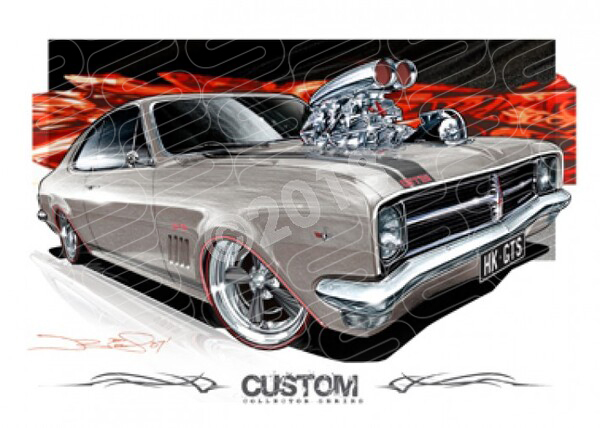 HK HOLDEN MONARO SILVER MINK BLOWN A1 STRETCHED CANVAS (D038)
