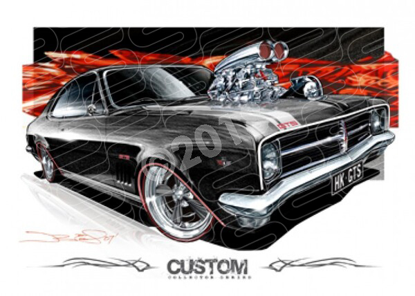 HK HOLDEN MONARO BLACK BLOWN A1 STRETCHED CANVAS (D043)