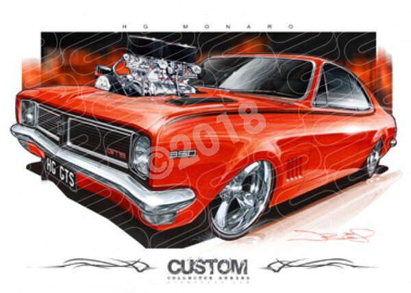 HOLDEN HG MONARO RALLY RED BLOWN A1 STRETCHED CANVAS (D048)