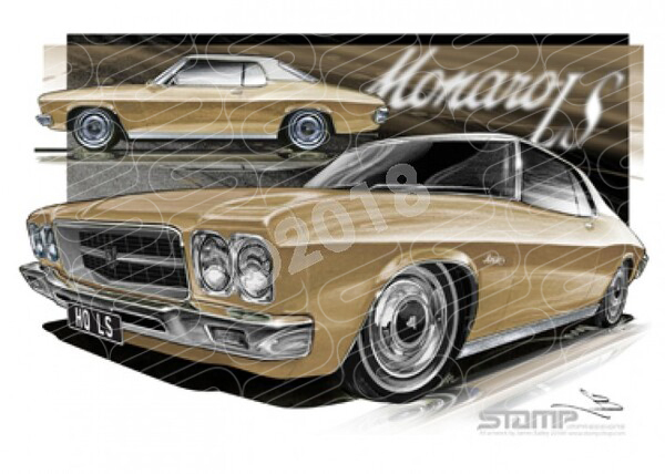 HOLDEN HQ LS MONARO DUCHESS GOLD A1 STRETCHED CANVAS (HC243)