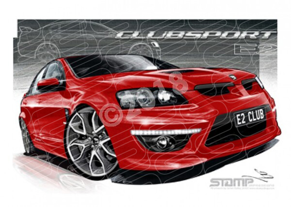 HSV Clubsport E2 VE2 CLUBSPORT STING RED PENTAGONS A1 STRETCHED CANVAS (V210)