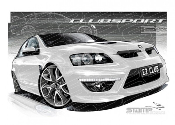 HSV Clubsport E2 VE2 CLUBSPORT HERON WHITE PENTAGONS A1 STRETCHED CANVAS (V211)
