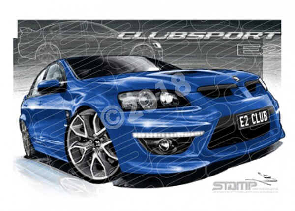 HSV Clubsport E2 VE2 CLUBSPORT VOODOO BLUE PENTAGONS A1 STRETCHED CANVAS (V212)
